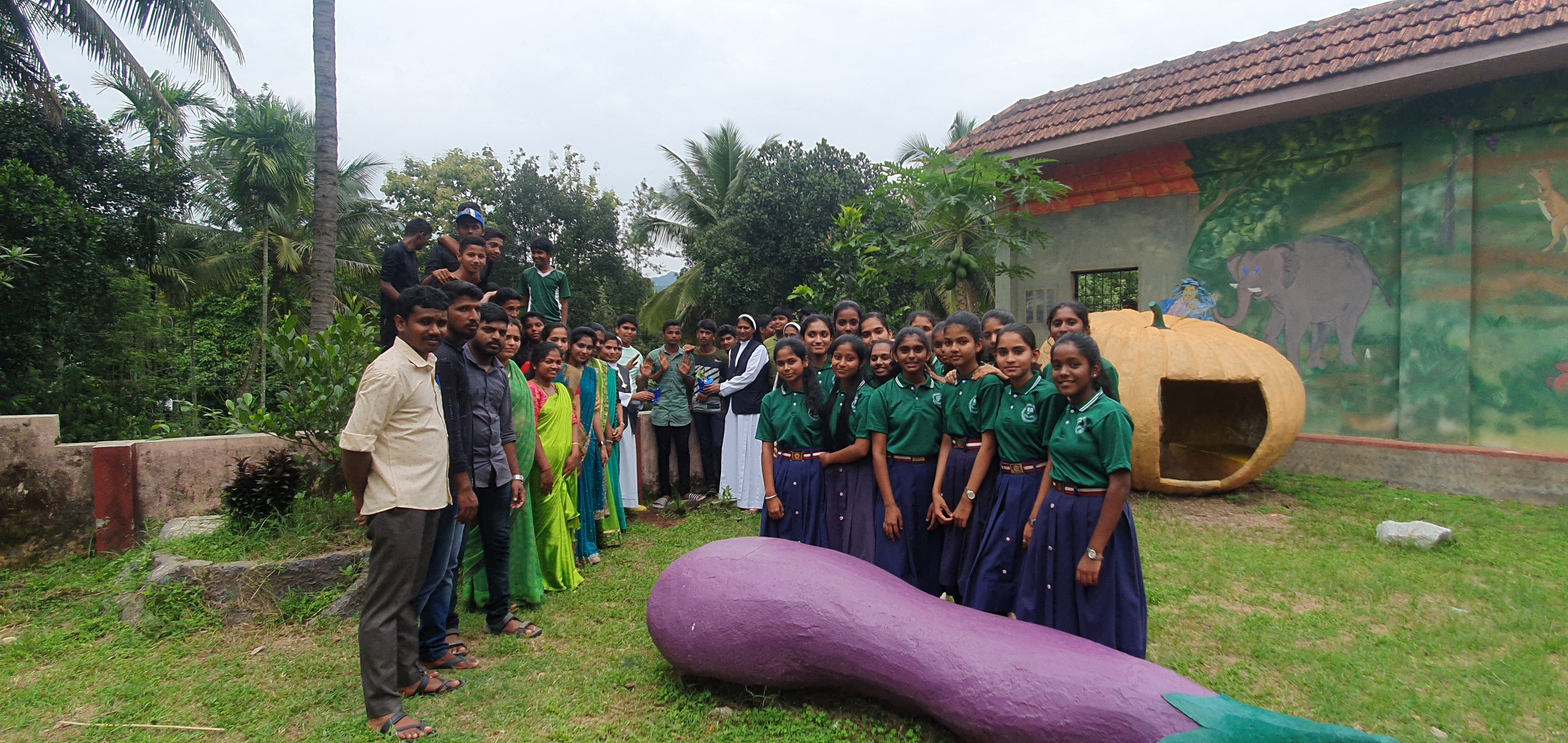 Students participating in a school event