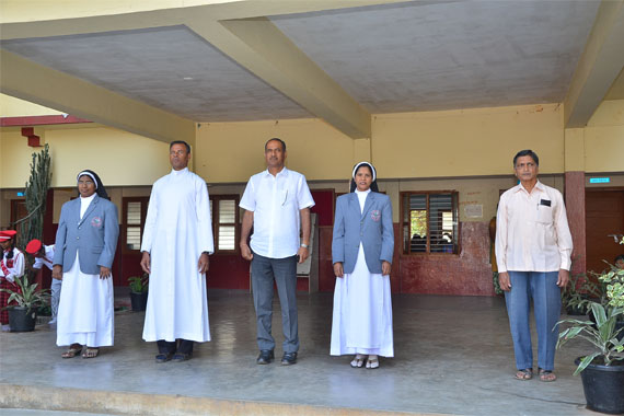 Students and teachers gathered at Jyothir Vikas School