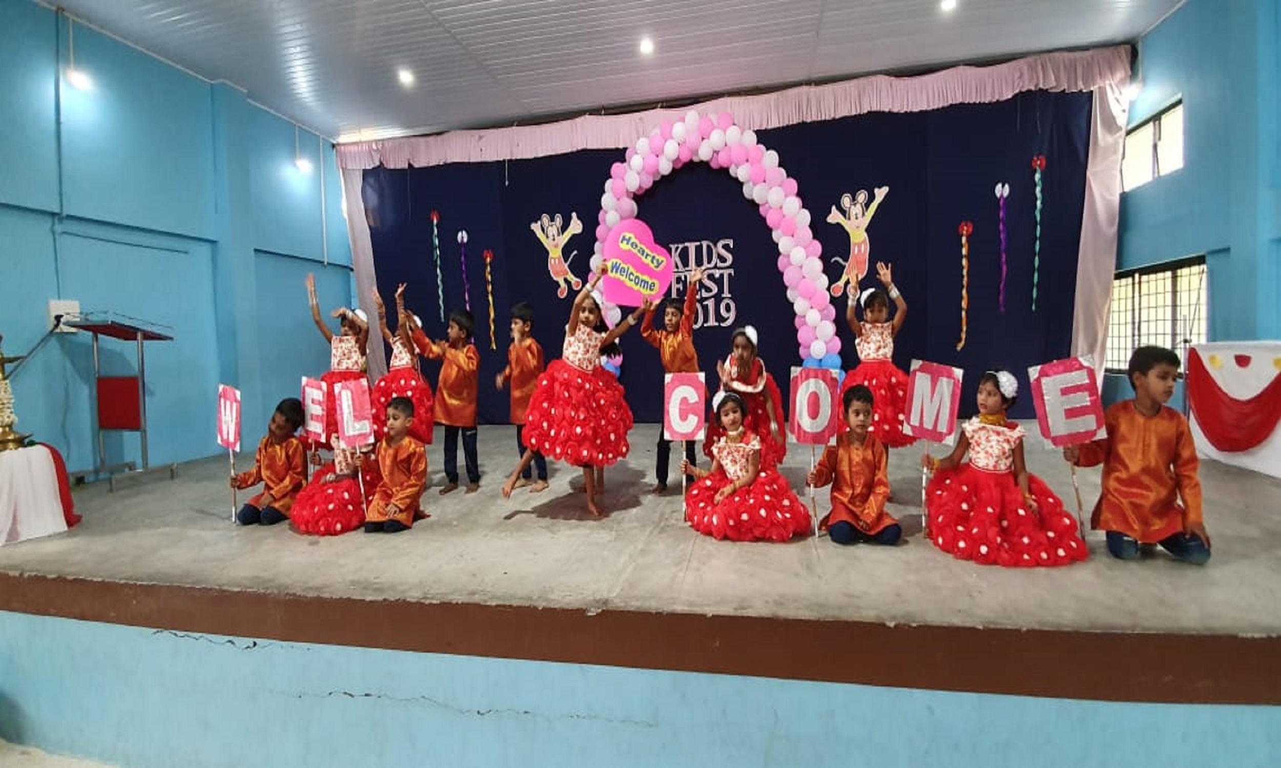 Students engaged in an activity at school